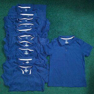 Wonder Nation Girls Blue Performance Polo Shirt | Size 10/12 (L)